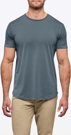 Cuts AO Curve Hem Cotton Blend T-Shirt in Ocean Storm at Nordstrom, Size Xx-Large R