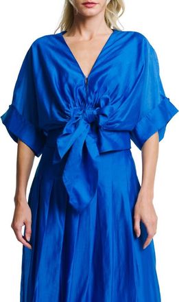 Ciebon Clarisa Front Tie Top in Blue at Nordstrom, Size X-Small