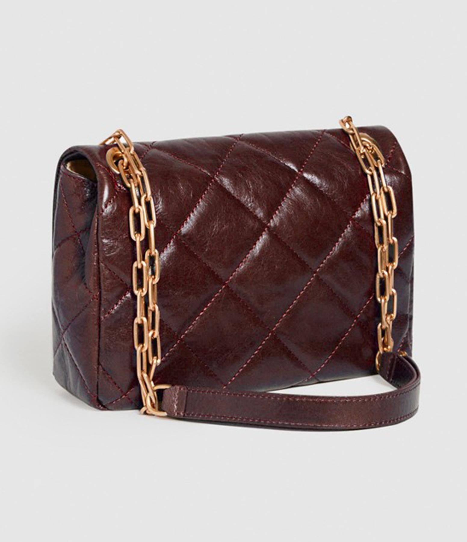 Sac à Main Femme NICOLE & DORIS En Cuir Verni Croco - Sac Porté Main Ou Bandoulière, Élégant Et Spacieux (Brun)