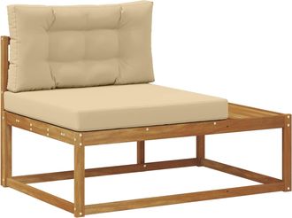 vidaXL Sof&aacute; Modular De Exterior Con Coj&iacute;n Natural 115 X 83 X 73 Cm Vidaxl