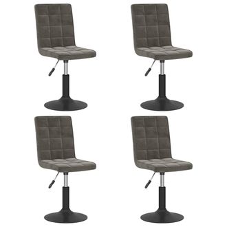 vidaXL Vidaxl - Sillas De Comedor Giratorias 4 Unidades Terciopelo Gris Oscuro