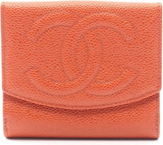 Chanel Brown Grained Calfskin Wallet (Bi-Fold) (Pre-Owned)