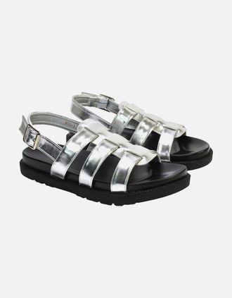 XY London Womens XY London Womens/Ladies Gayna Strappy Sling Back Sandals - Silver - Size: 3