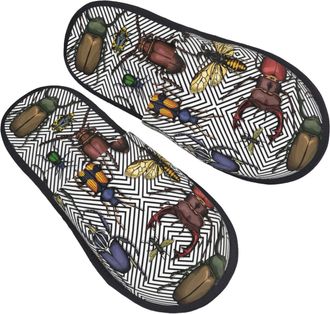Generic Plush House Slipper Bright Insects Cotton Slipper Soft Hotel Slippers for Guest Hotels Winter L