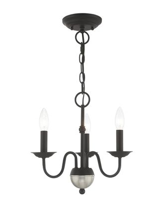 Livex Lighting Livex Windsor 3 Lt Black Mini Chandelier