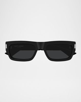 Saint Laurent Men & apos;s Sl 837-001 Acetate Rectangular Sunglasses