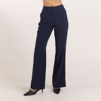 Lounge 90s Rechte Broek - Marineblauw - 34 / Regular