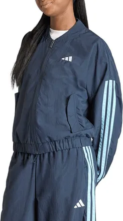 adidas 3-Stripes Windbreaker Bomber Jacket in Night Navy/Icey Blue at Nordstrom Rack, Size X-Large