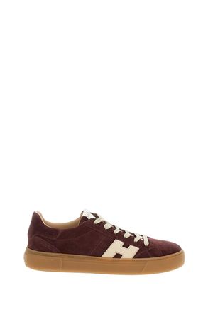Hogan Bordeaux Suede Leather Skater Sneakers