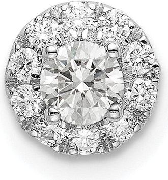 Diamond2Deal 14K White Gold Lab Grown Diamond Round Halo Pendant (0.33ct, VS, G-H)