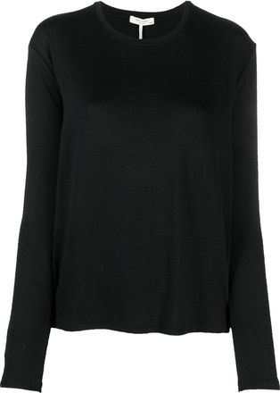 Rag & Bone crew-neck drop-shoulder top - women - Rayon/Polyester/Spandex/Elastane - M - Black