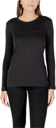 A|X Armani Exchange Zwarte Katoenen Longsleeve T-shirt - Dames - Longsleeves - Zwart - L - Katoen - Tops