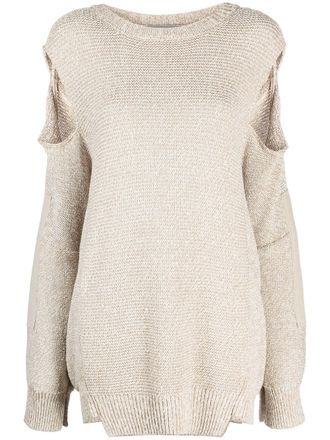 Stella McCartney oversized cut-out detail jumper - Neutrals