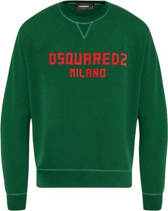 Dsquared2 Mens Dsquared2 Milano Logo Cool Fit Green Sweatshirt - Size: 38