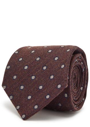 Paul Smith Small Spot Wool and Silk-blend tie - Brown - One Size
