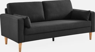 Sweeek Sof&aacute; De Tela Con Patas De Madera, 3 Plazas