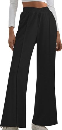 Generic Womens Casual Joggers Sweatpants Baggy Wide Leg Lounge Trousers with Elastic Waist and 2 Pockets Soft Stretchy Pants for Yoga Lounging Training Everyd