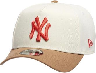 New Era Womens New York Yankees Yankees 9FORTY A-Frame Cap - Adult Coral/White/Tan