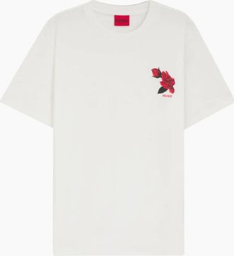 HUGO BOSS Mens HUGO Dikerd T-Shirt 102 Natural - White - Size: 42