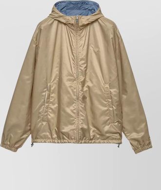 Prada hooded jacket elasticated cuffs side pockets