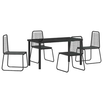 vidaXL Conjunto De Comedor De Jard&iacute;n 5 Pcs Negro Vidaxl