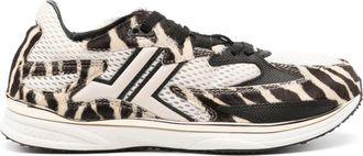 Lanvin logo-embroidered sneakers - women - Leather - 41 - Neutrals