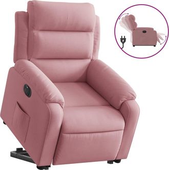 vidaXL Sill&oacute;n El&eacute;ctrico Reclinable Elevable De Terciopelo Rosa Vidaxl