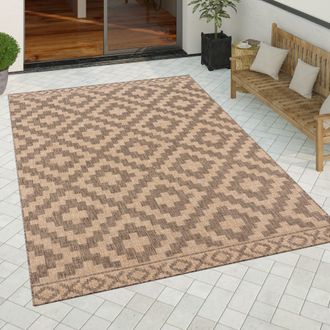 Paco Home Paco Home Alfombra Salon De Habitacion Cocina Exterior Terraza Nordica Dibujo Geometrico 160x220 Cm, Beige