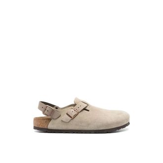 Birkenstock Clogs, female, Beige, Size: 15 US Tokio Suede Leather Sandals