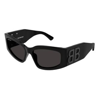 Balenciaga Bossy Cat Eye Zonnebril - Dames - Accessoires - Zwart - Maat: 57 MM Polyamide