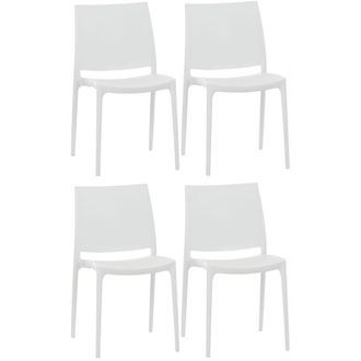Clp Clp - Set De 4 Sillas Apilables Maya Blanco