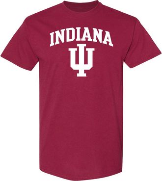 UGP Campus Apparel NCAA Arch Logo - NCAA Sports Team Color T Shirt, Indiana Hoosiers Cardinal, XL