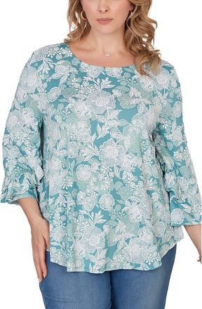 Ruby Rd. Puff Print Top in Pacific Multi at Nordstrom Rack, Size 1 X