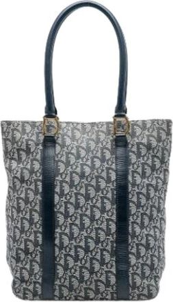 Dior Pre-owned Canvas Tote - Dames - Vintage Shopper - Blauw - ONE Size - Leer - Vintage