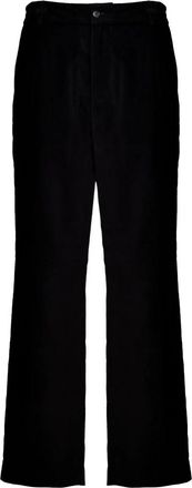 Moncler Corduroybroek met elastische tailleband - Heren - Wijde Broeken - Zwart - L - Katoen - Broeken