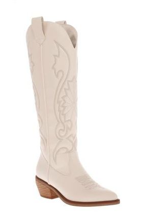Mia Kolt Knee High Cowboy Boot in Ivory Malt at Nordstrom Rack, Size 6.5