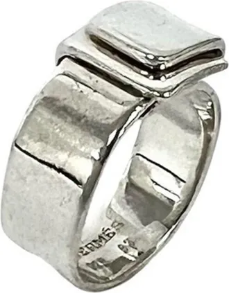 Herm&egrave;s Silver Silver 925 Band Ring (Pre-Owned)
