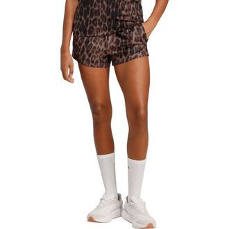 adidas Leopard Spot High Waist 3-Stripe Shorts in Multicolor/Earth Strata at Nordstrom Rack, Size X-Small