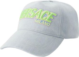 Versace Denim Blauwe Pet Gemaakt in Vietnam - Heren - Petten - Blauw - 59 CM - Denim - Accessoires