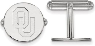 Diamond2Deal Sterling Silver Rhodium-plated Oklahoma O-U Cuff Links
