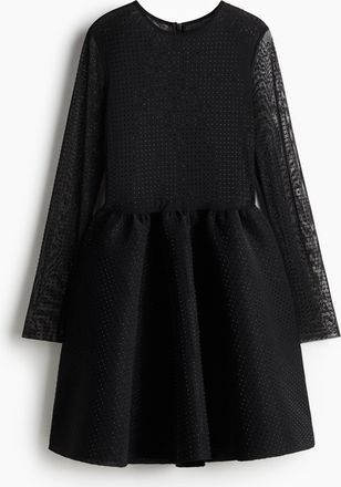 H&M Mesh-Kleid mit Verzierungen - Schwarz