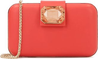Kazar Avondhandtas met fonkelende steen - Dames - Clutches - Roze - ONE Size - Leer - Tassen