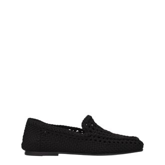 Dolce & Gabbana Mens Woven Design Loafers - Black Textile - Size 42.5 EU/IT