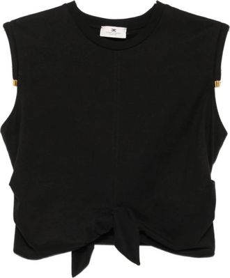 Elisabetta Franchi Mouwloze Top - Dames - Tops zonder mouwen - Zwart - XL - Tops