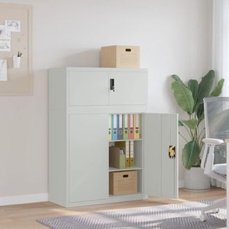 vidaXL Armario Archivador De Acero Gris Claro 90x40x130 Cm Vidaxl