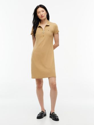 Tommy Hilfiger Womens Zip Polo Dress - Classic Khaki - XXL
