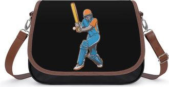 Generic Cricket Player Small Womens Crossbody Bags Shoulder Handbag with Adjustable Strap for Travel