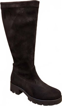 Gabor Womens Suede High Calf Boots In Black Stretch