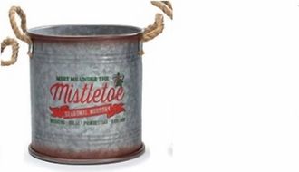 Burton + Burton Nested Galvanized Christmas Planter In Silver