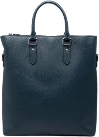 Louis Vuitton Pre-owned Tote Bags, male, Blue, Size: ONE SIZE Pre-owned Anton Taiga Leather Tote Bag